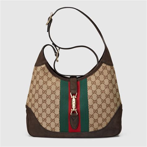 borsa tessuto con gancio gucci|Gucci Borsa a spalla 'attache' grande con forma a mezzaluna e .